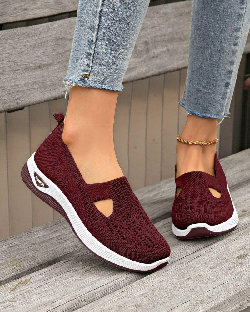 Marlene Women’s Walking Shoes – Wide Fit Slip-On Sneakers with Arch Support