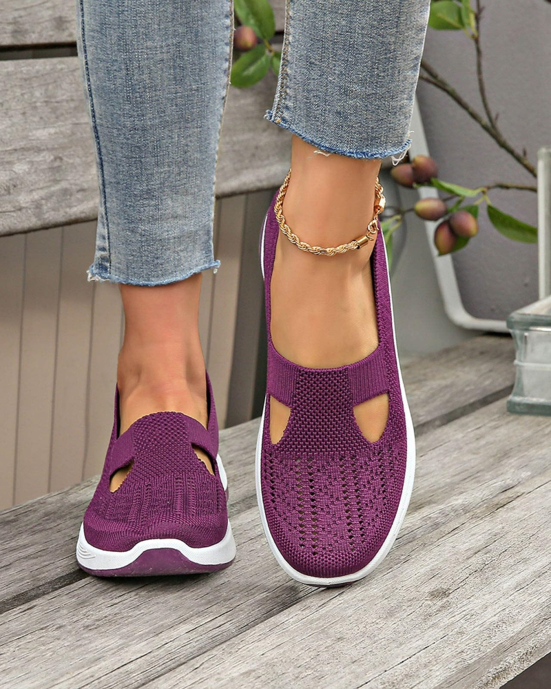 Marlene Women’s Walking Shoes – Wide Fit Slip-On Sneakers with Arch Support