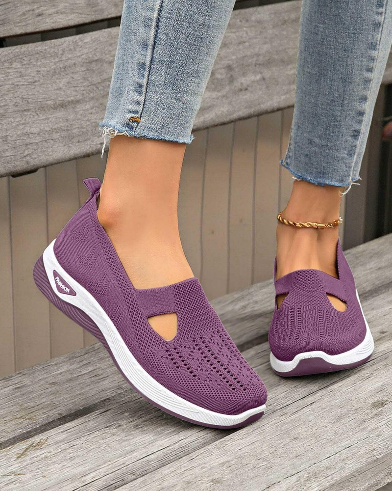 Marlene Women’s Walking Shoes – Wide Fit Slip-On Sneakers with Arch Support