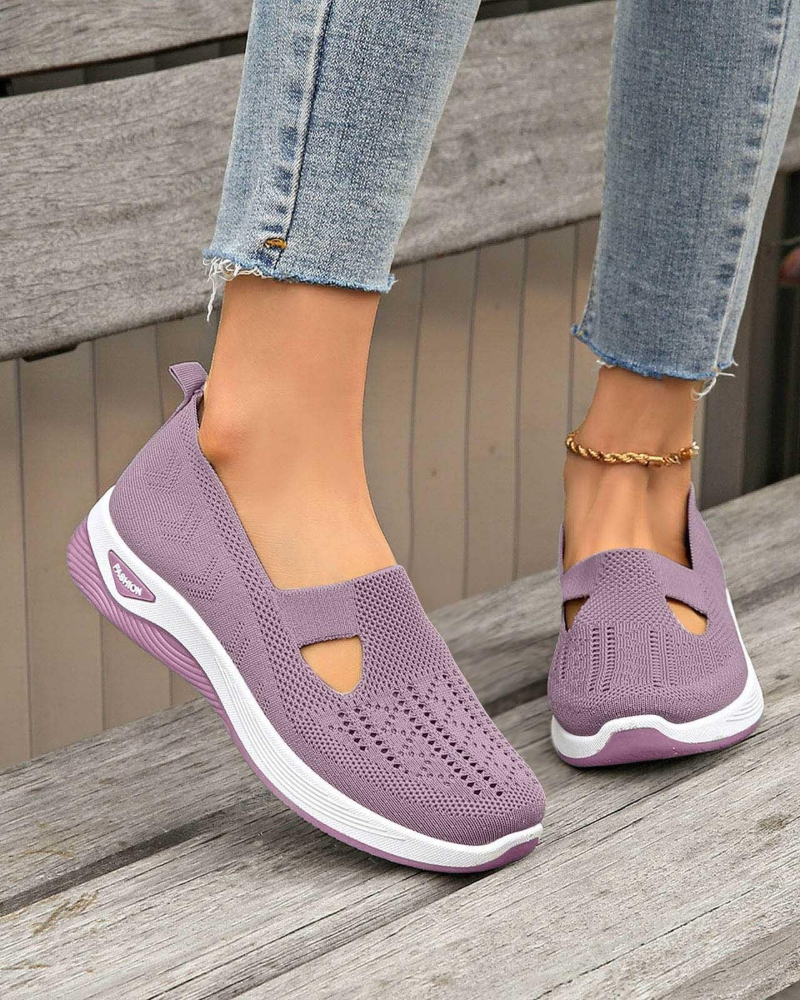 Marlene Women’s Walking Shoes – Wide Fit Slip-On Sneakers with Arch Support