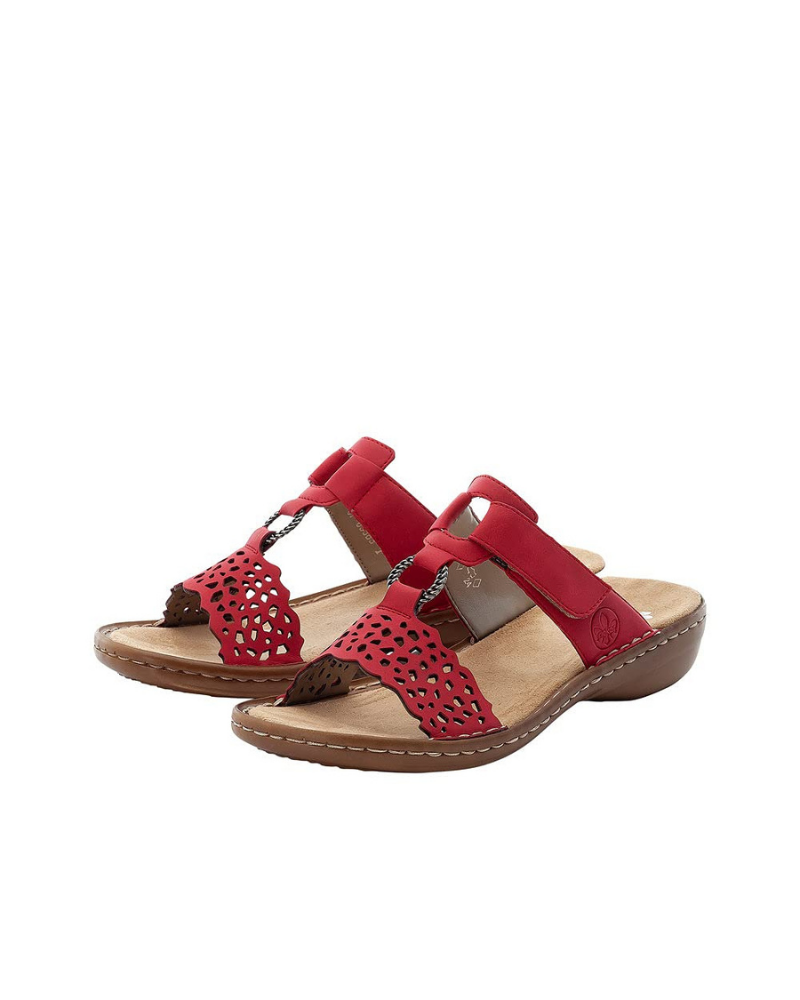 Rosalie Women’s Red Mules – Faux Leather Slip-On Shoes with Cushioned Sole