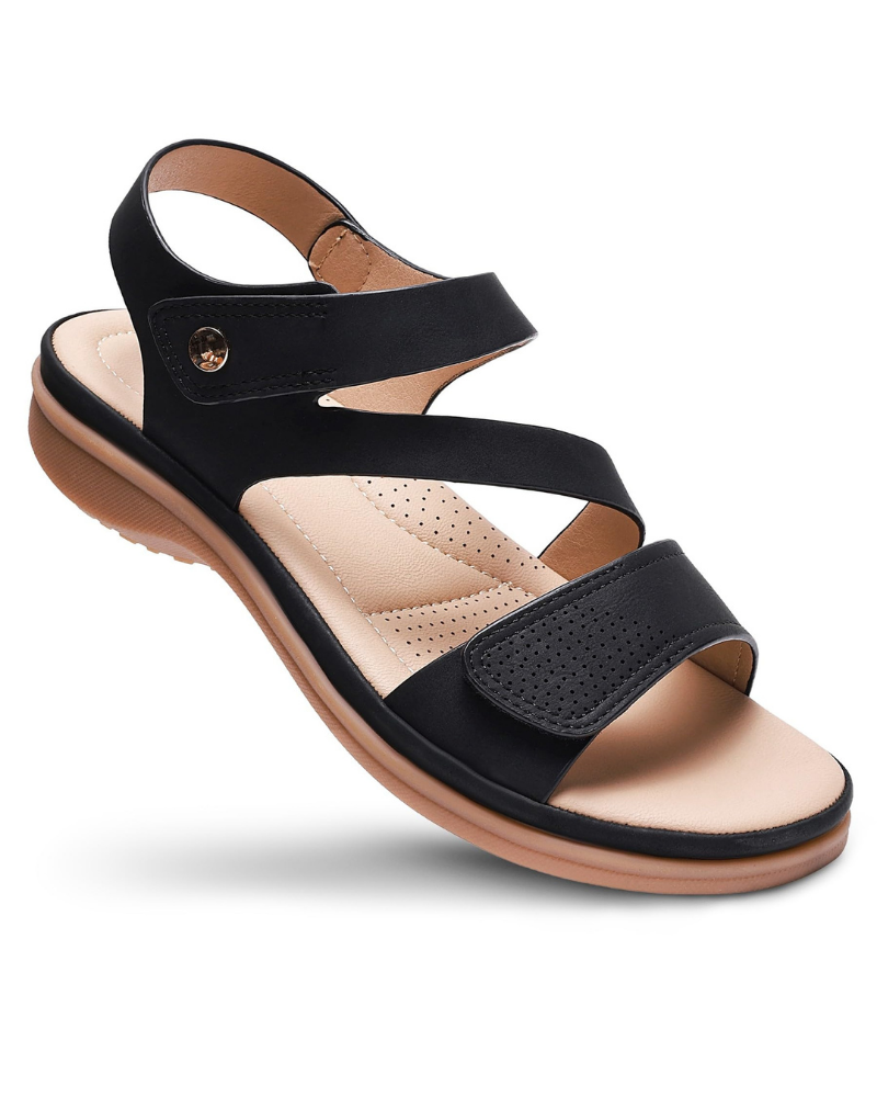 Kiara Women’s Flat Sandals – Adjustable Ankle Strap Sandals with Arch Support