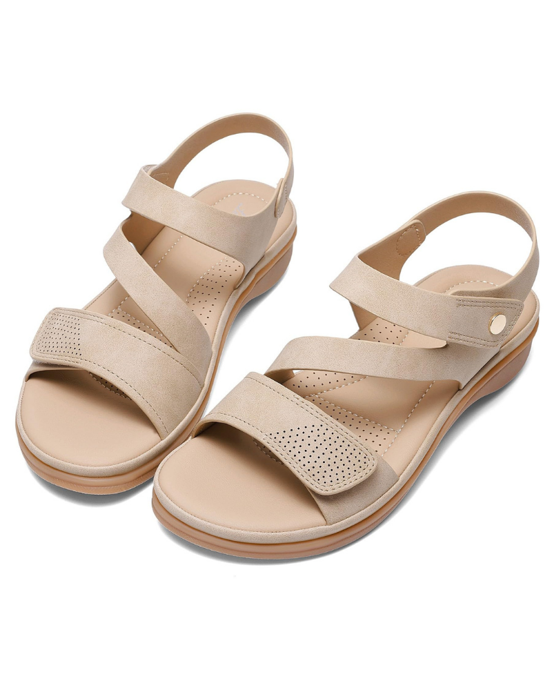 Kiara Women’s Flat Sandals – Adjustable Ankle Strap Sandals with Arch Support