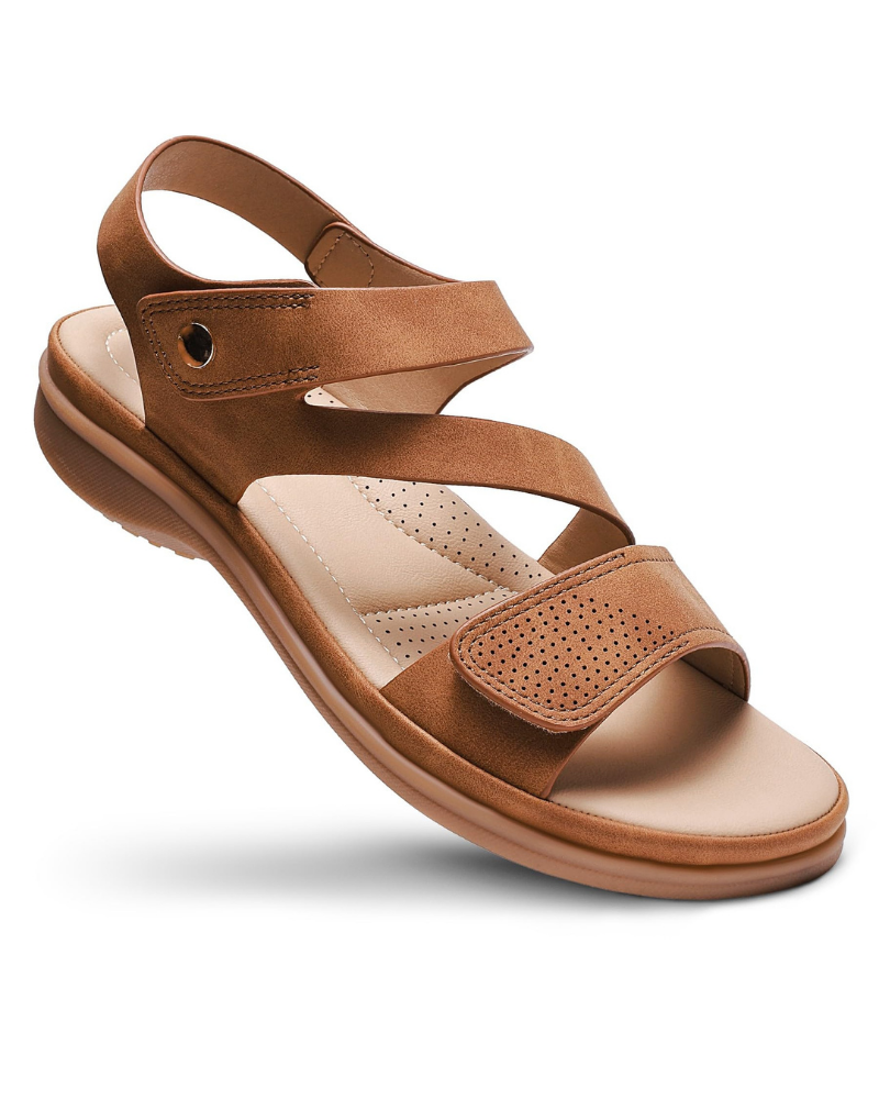 Kiara Women’s Flat Sandals – Adjustable Ankle Strap Sandals with Arch Support