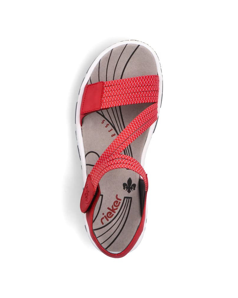 Danielle Women’s Trekking Sandals – Red Faux Leather Outdoor Sandals with Soft Insole