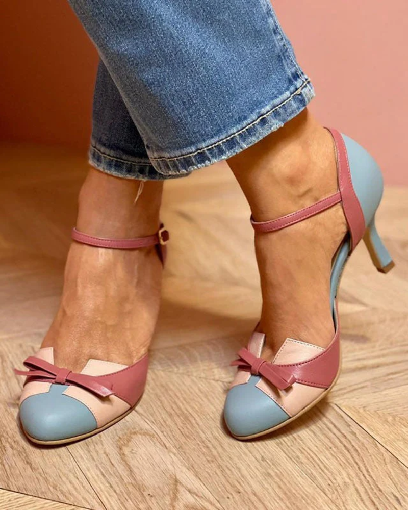 Selena Women’s Heels – Elegant Stable Heel Shoes with Slim Strap Detail