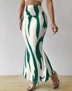 Scarlett Women's Maxi Skirt – High Waist Abstract Print Flowy Summer Skirt