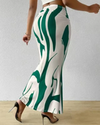 Scarlett Women's Maxi Skirt – High Waist Abstract Print Flowy Summer Skirt