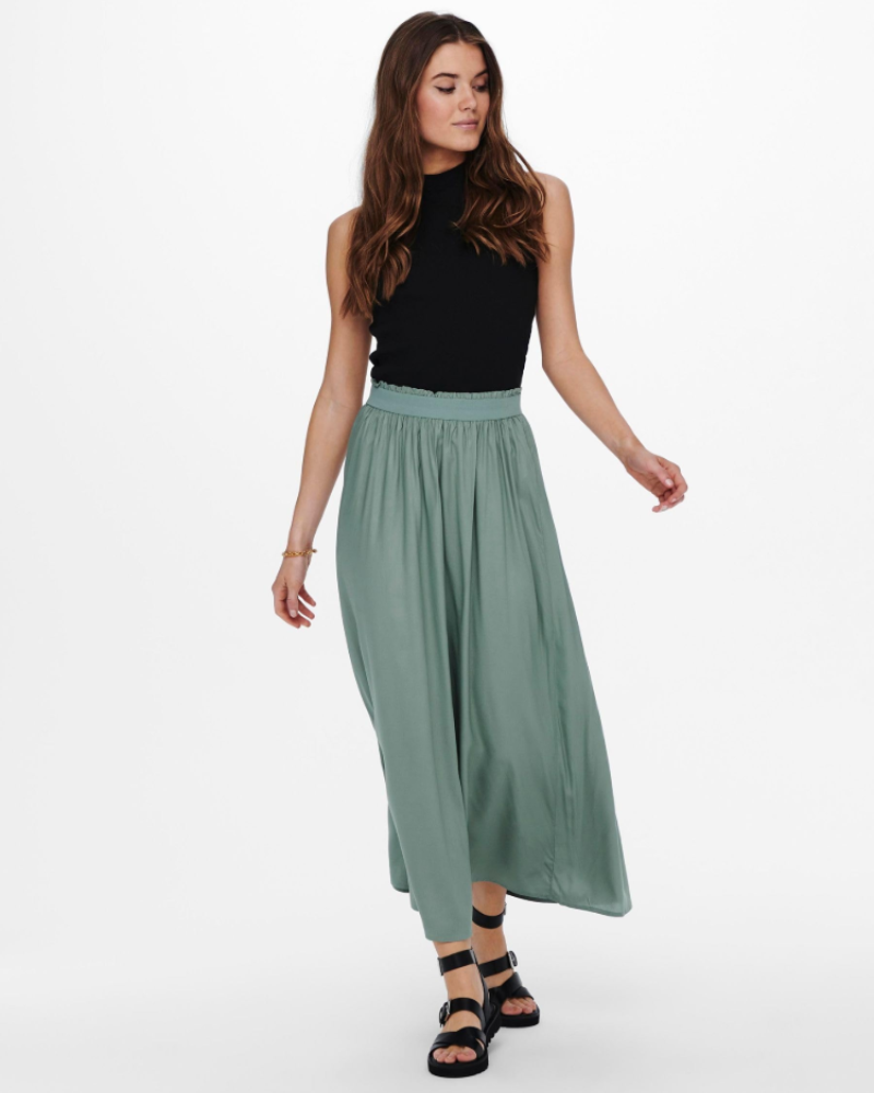Isla Women’s Maxi Skirt – Plain Pleated Viscose Skirt