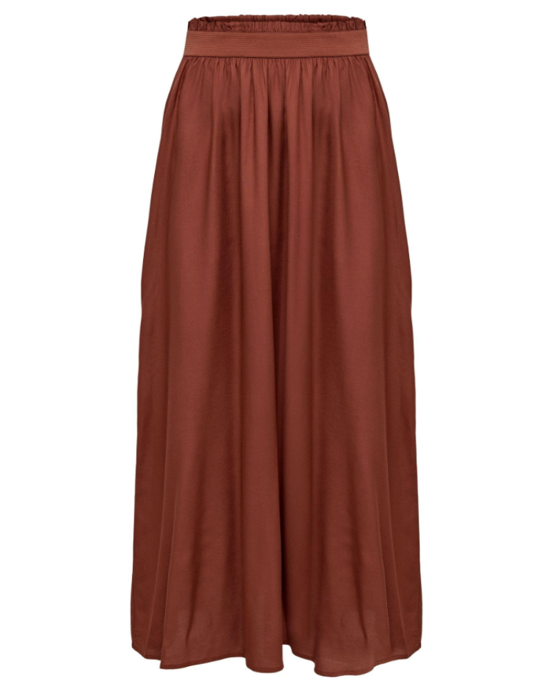 Isla Women’s Maxi Skirt – Plain Pleated Viscose Skirt