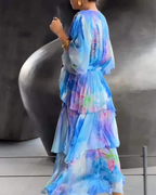 Annalise Women’s Chiffon Dress – Flowy Wrap Style Elegant Spring Summer Dress