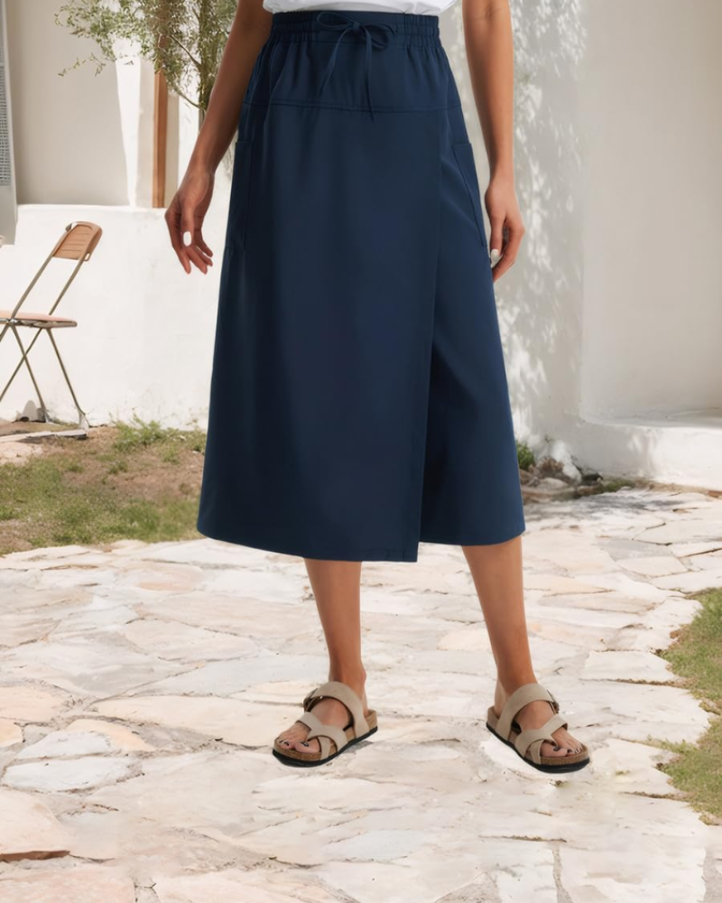 Sophie Women’s Capri Pants – High Waist Drawstring Stretch Pants with Pockets