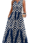 Sophia Women's Maxi Dress – V-Neck Button Front Dress with Pockets and Side Slit