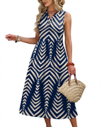 Sophia Women's Maxi Dress – V-Neck Button Front Dress with Pockets and Side Slit