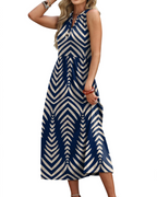 Sophia Women's Maxi Dress – V-Neck Button Front Dress with Pockets and Side Slit