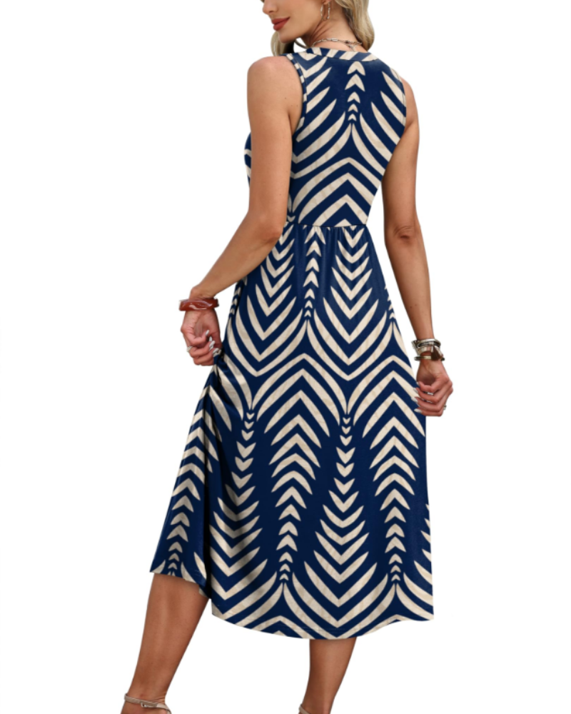 Sophia Women's Maxi Dress – V-Neck Button Front Dress with Pockets and Side Slit