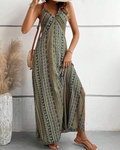 Sienna Women's Bohemian Maxi Dress – Sleeveless V-Neck Ethnic Print Summer Dress