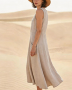Lydia Women’s Sleeveless Maxi Dress – Relaxed Fit Casual Dress with Pockets