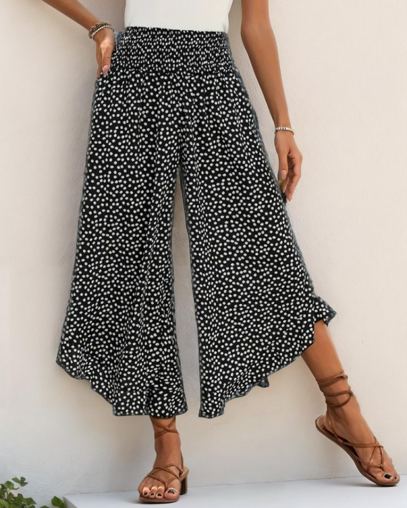 Laura Women’s Palazzo Pants – High Waist Wide Leg Stretch Pull-On Summer Trousers