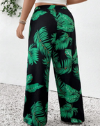 Maya Women’s Floral Pants – High Waist Straight Leg Pull-On Casual Summer Trousers