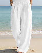 Grace Women’s Palazzo Pants – High Waist Wide Leg Cotton Linen Casual Trousers
