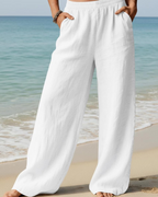 Grace Women’s Palazzo Pants – High Waist Wide Leg Cotton Linen Casual Trousers