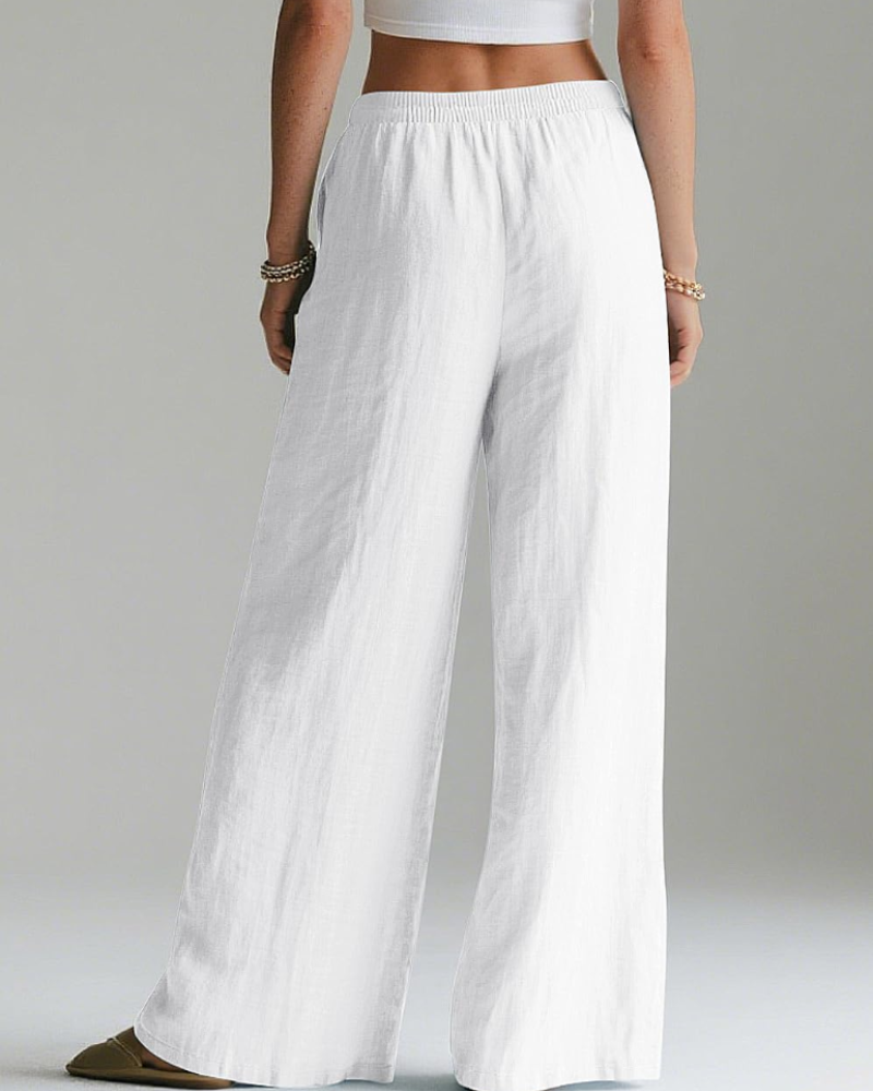 Grace Women’s Palazzo Pants – High Waist Wide Leg Cotton Linen Casual Trousers