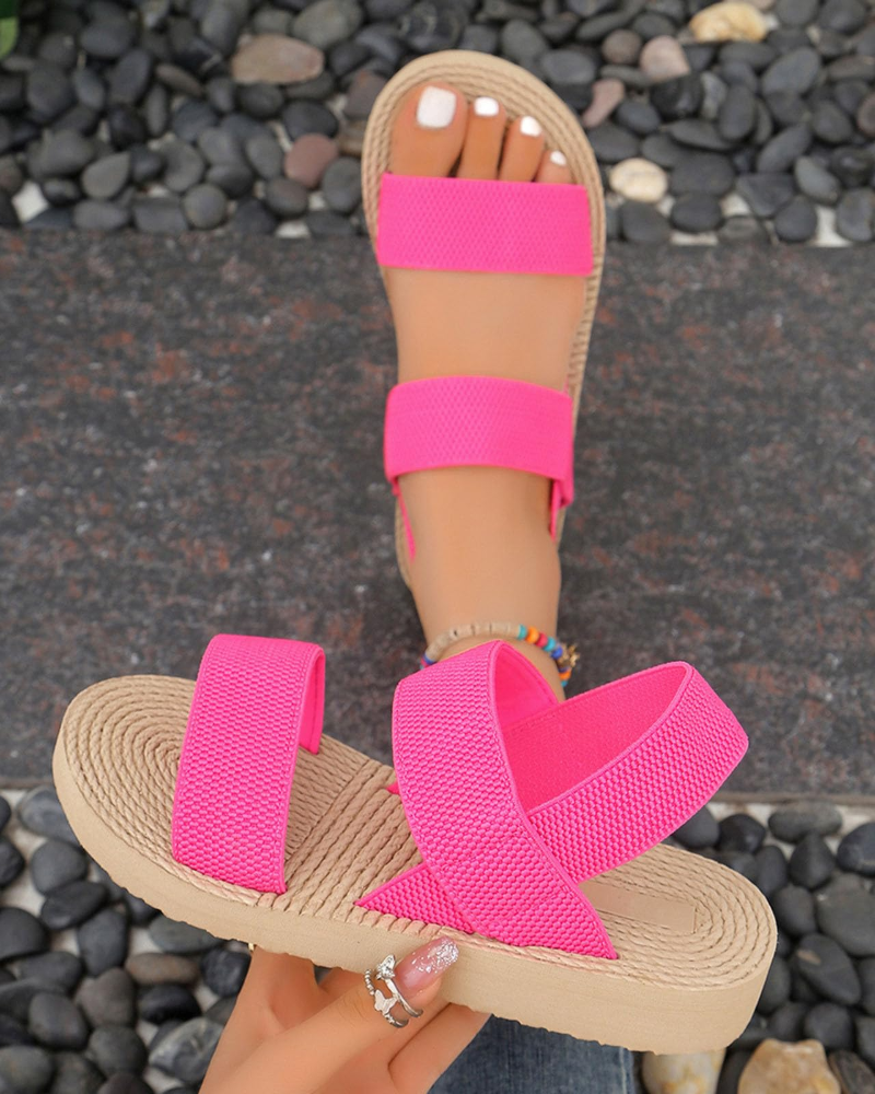 Clara Women's Platform Sandals – Knit Slip-On Wedge Sandals for Summer Wear