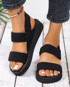 Clara Women's Platform Sandals – Knit Slip-On Wedge Sandals for Summer Wear