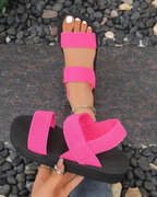 Clara Women's Platform Sandals – Knit Slip-On Wedge Sandals for Summer Wear