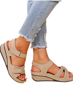 Olivia Women's Platform Sandals – Cut-Out Open Toe Sandals with Arch Support