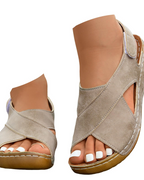 Isabella Women's Platform Sandals – Cross Strap Wedge Sandals for Summer Travel