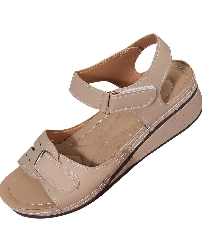 Olivia Women's Platform Sandals – Cut-Out Open Toe Sandals with Arch Support