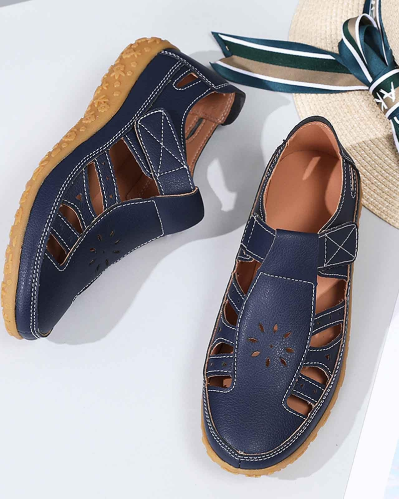 Ivy Women's Closed Toe Sandals – Breathable Cut-Out Sandals for Summer Walking