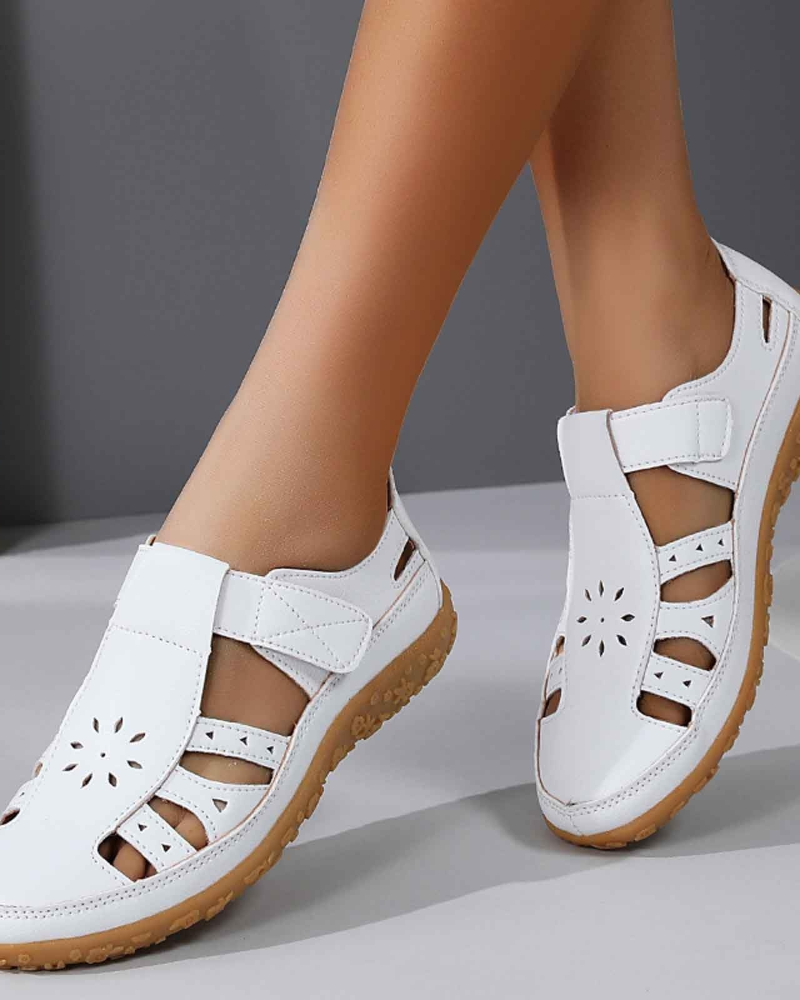 Ivy Women's Closed Toe Sandals – Breathable Cut-Out Sandals for Summer Walking
