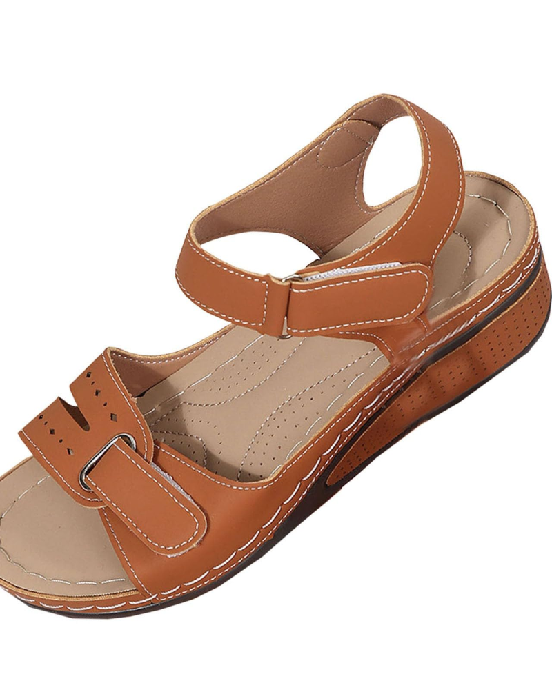 Olivia Women's Platform Sandals – Cut-Out Open Toe Sandals with Arch Support