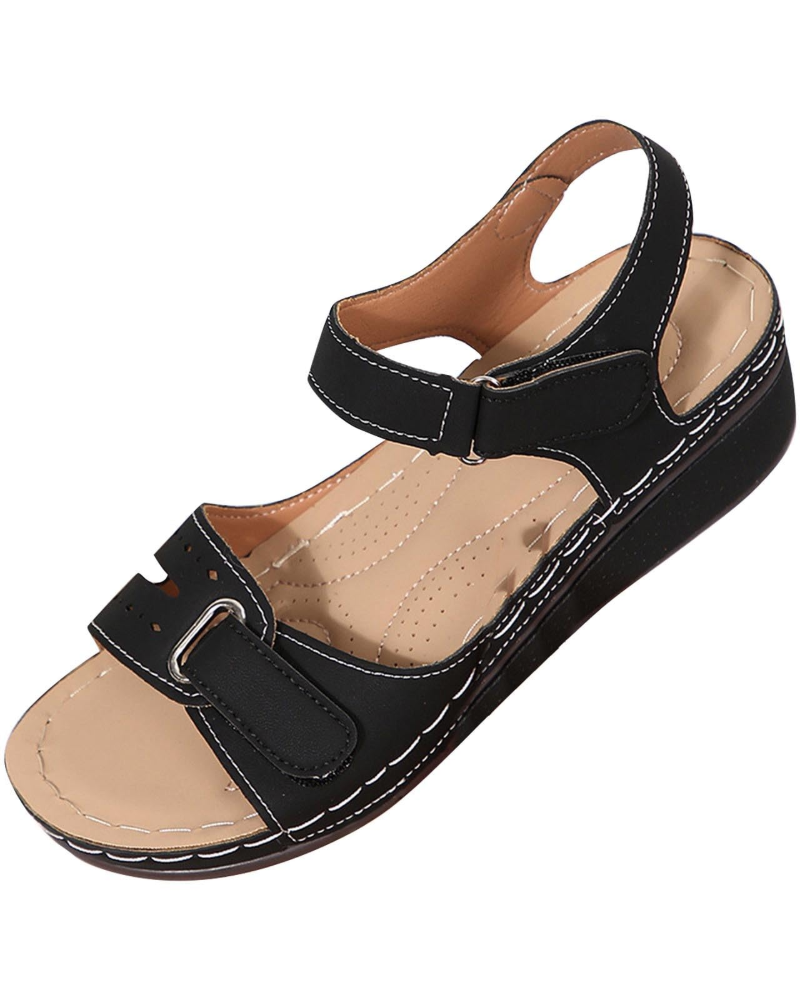 Olivia Women's Platform Sandals – Cut-Out Open Toe Sandals with Arch Support