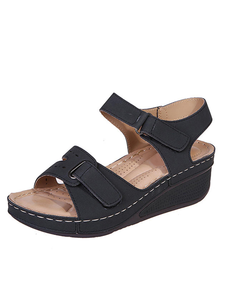 Olivia Women's Platform Sandals – Cut-Out Open Toe Sandals with Arch Support