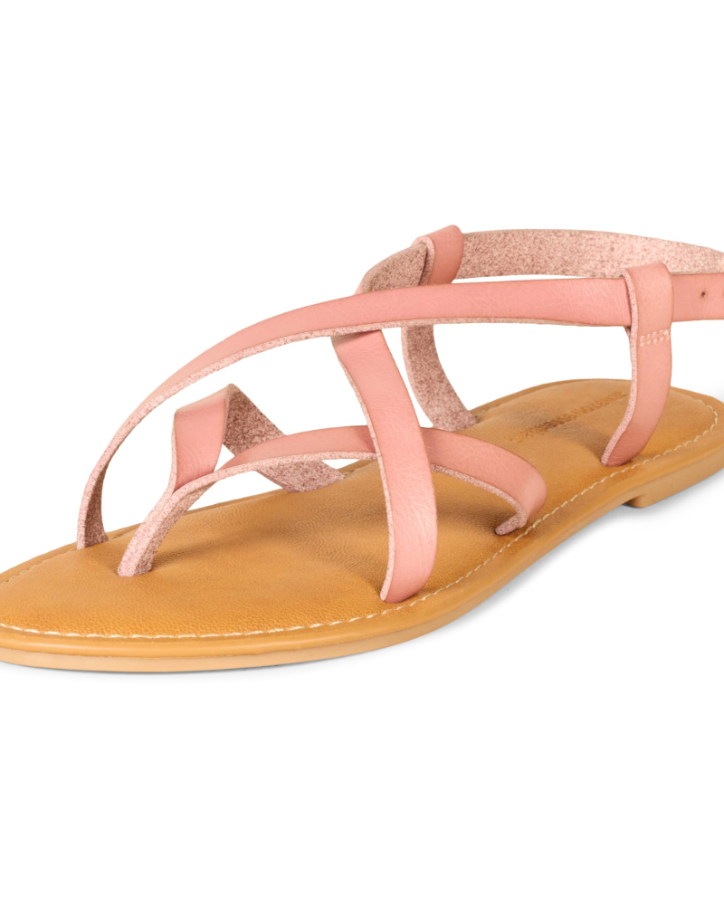 Olivia Women's Strappy Sandals – Adjustable Ankle Strap Flat Sandals for Summer
