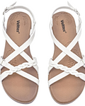 Sophia Women's Braided Flat Sandals – Cross Strap Sandals with Cushioned Footbed
