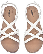 Sophia Women's Braided Flat Sandals – Cross Strap Sandals with Cushioned Footbed