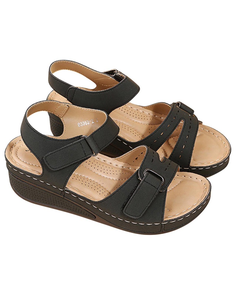 Olivia Women's Platform Sandals – Cut-Out Open Toe Sandals with Arch Support