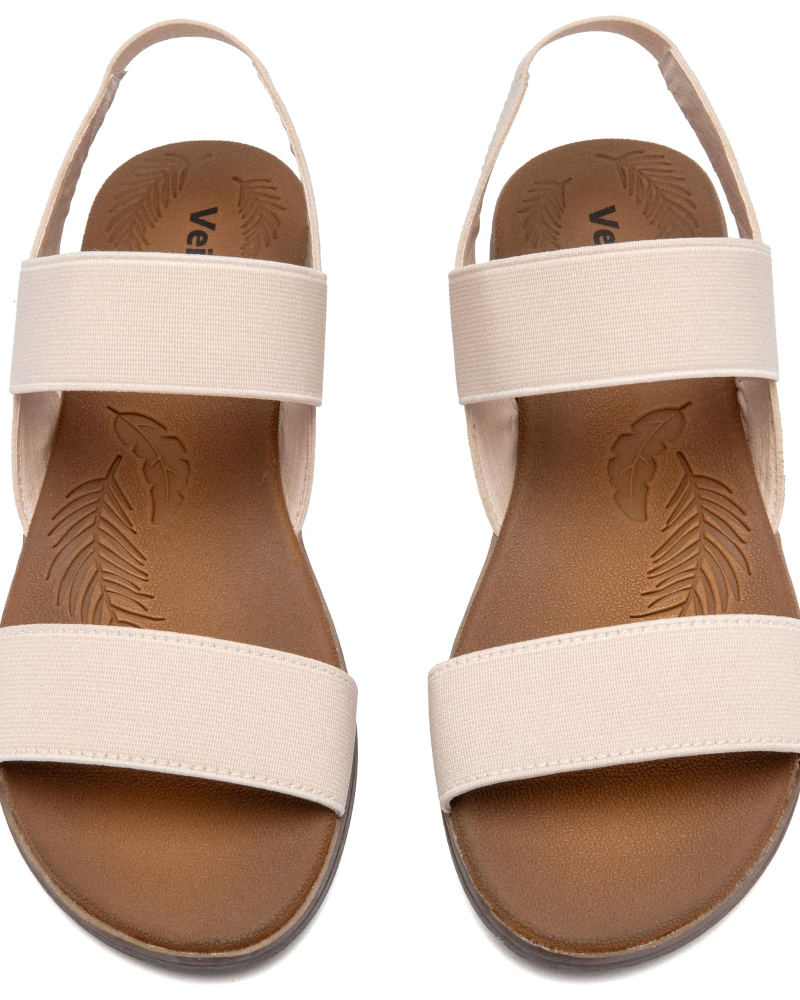 Emma Women's Flat Sandals – Double Band Elastic Strap Sandals for Summer Wear