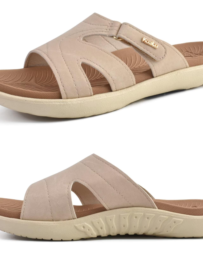 Olivia Women's Comfort Sandals – Adjustable Slide Sandals with Cushioned Footbed