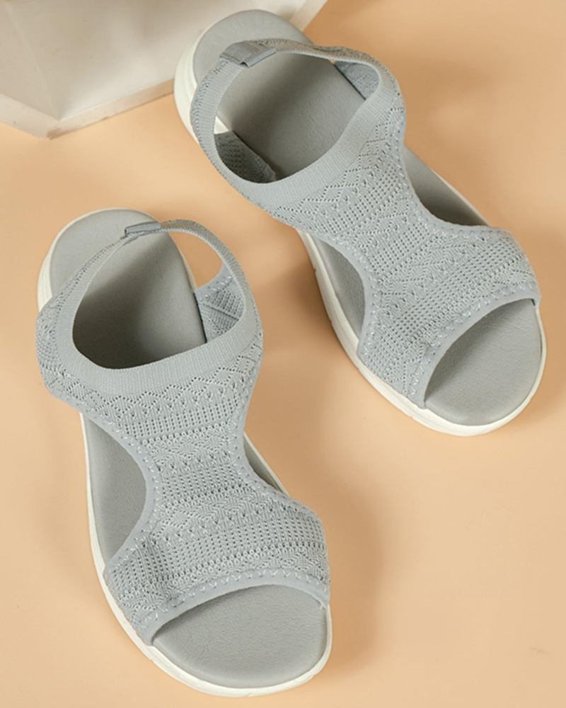Emma Women's Knit Sandals – Breathable Open Toe Sandals with Flexible Soft Sole