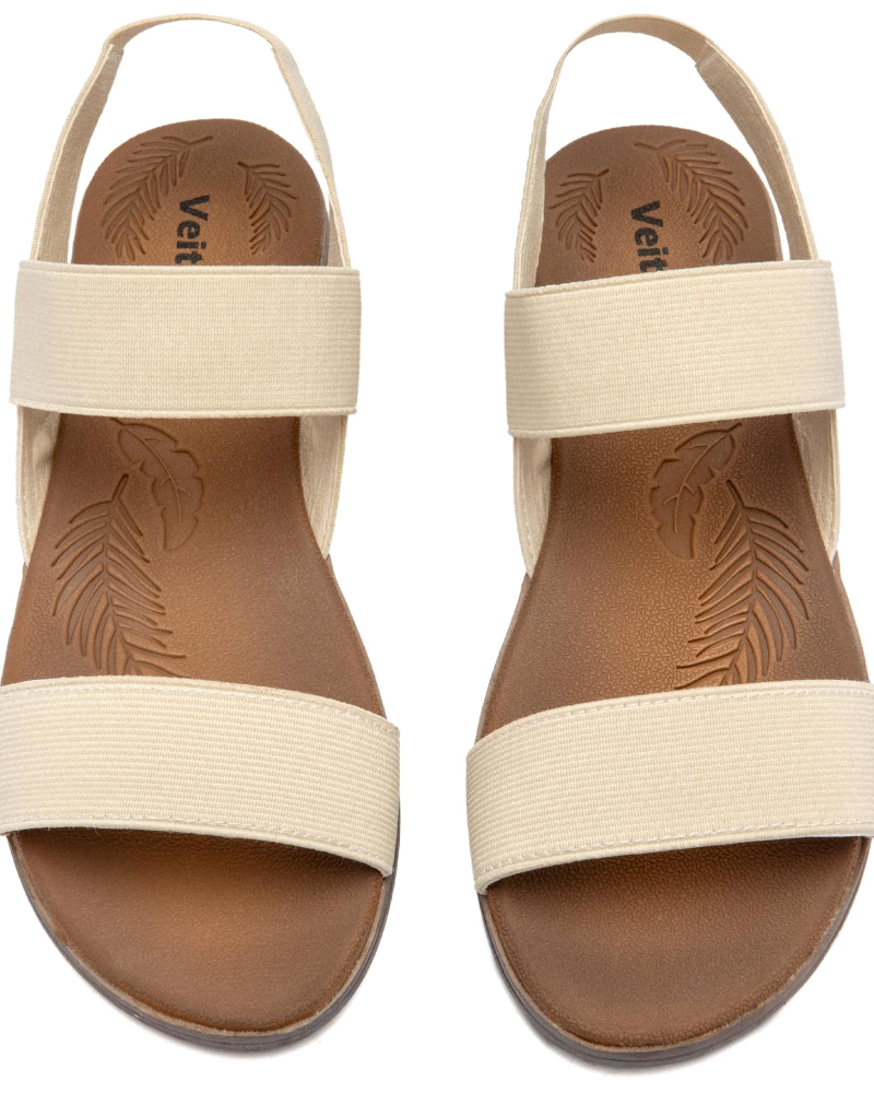 Emma Women's Flat Sandals – Double Band Elastic Strap Sandals for Summer Wear