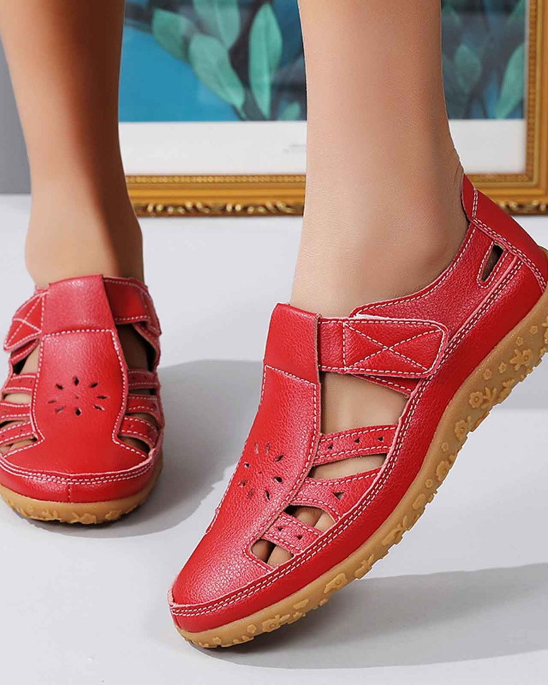 Ivy Women's Closed Toe Sandals – Breathable Cut-Out Sandals for Summer Walking