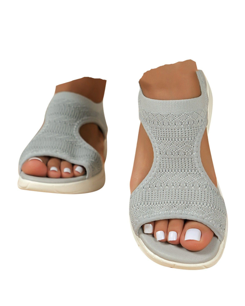 Emma Women's Knit Sandals – Breathable Open Toe Sandals with Flexible Soft Sole