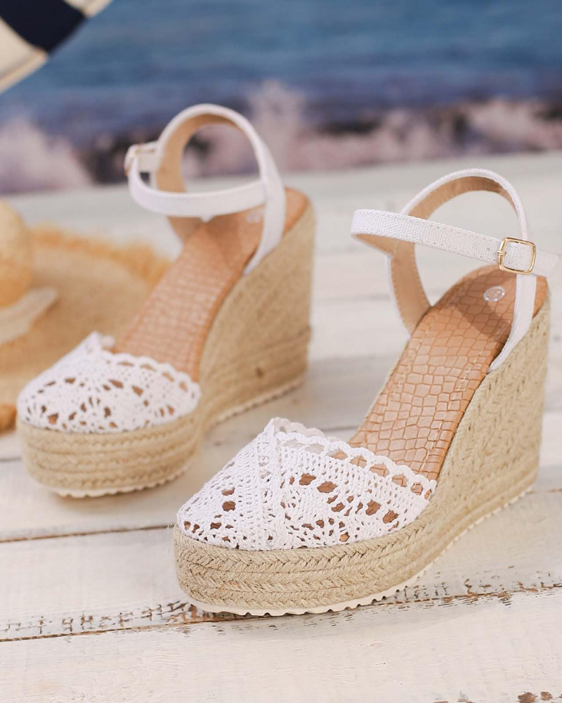 Addie Women's Espadrille Wedge Sandals – Closed Toe Platform Sandals for Summer