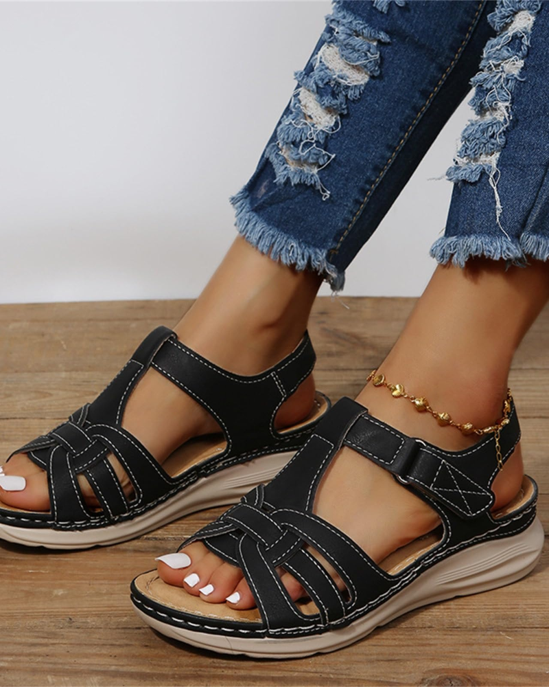 Megan Women's Platform Sports Sandals – Adjustable Hiking Sandals with Cushioned Footbed